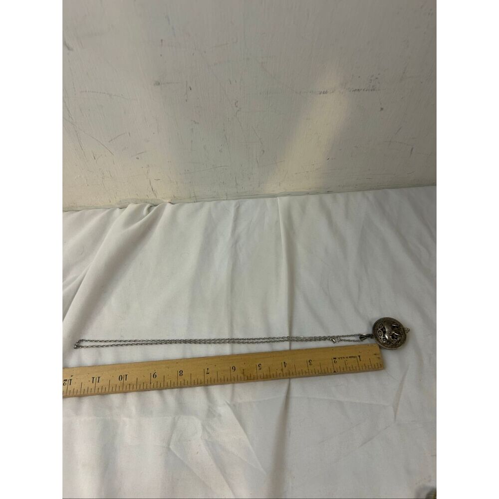 Elephant Diffuser 12" Chain Necklace Silver Plated - image 4